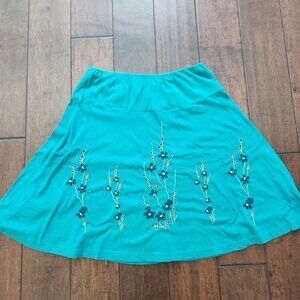 Turquoise A-line hippy skirt